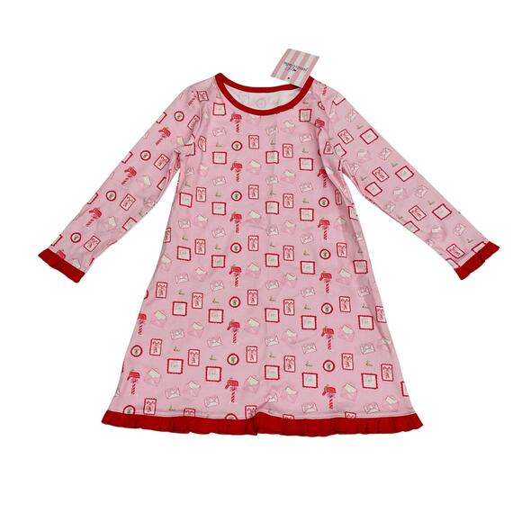 NWT James & Lottie Size 3T Letters to Santa Lounge Gown in Pink - Picture 1 of 4